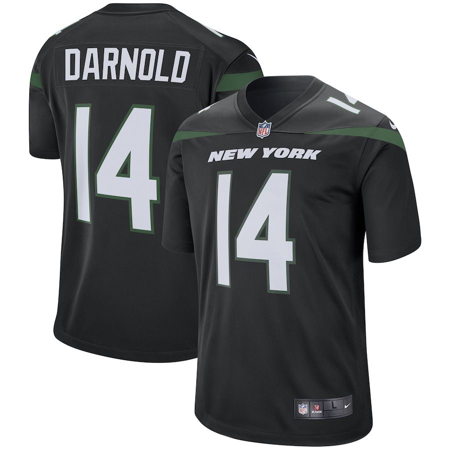 Men New York Jets #14 Sam Darnold Nike Stealth Black Game NFL Jersey